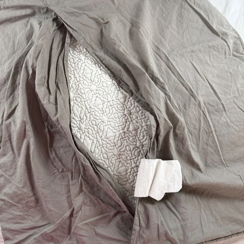 Restoration Hardware Size 26x26 Gray Quilted 100% Cotton Euro Sham
